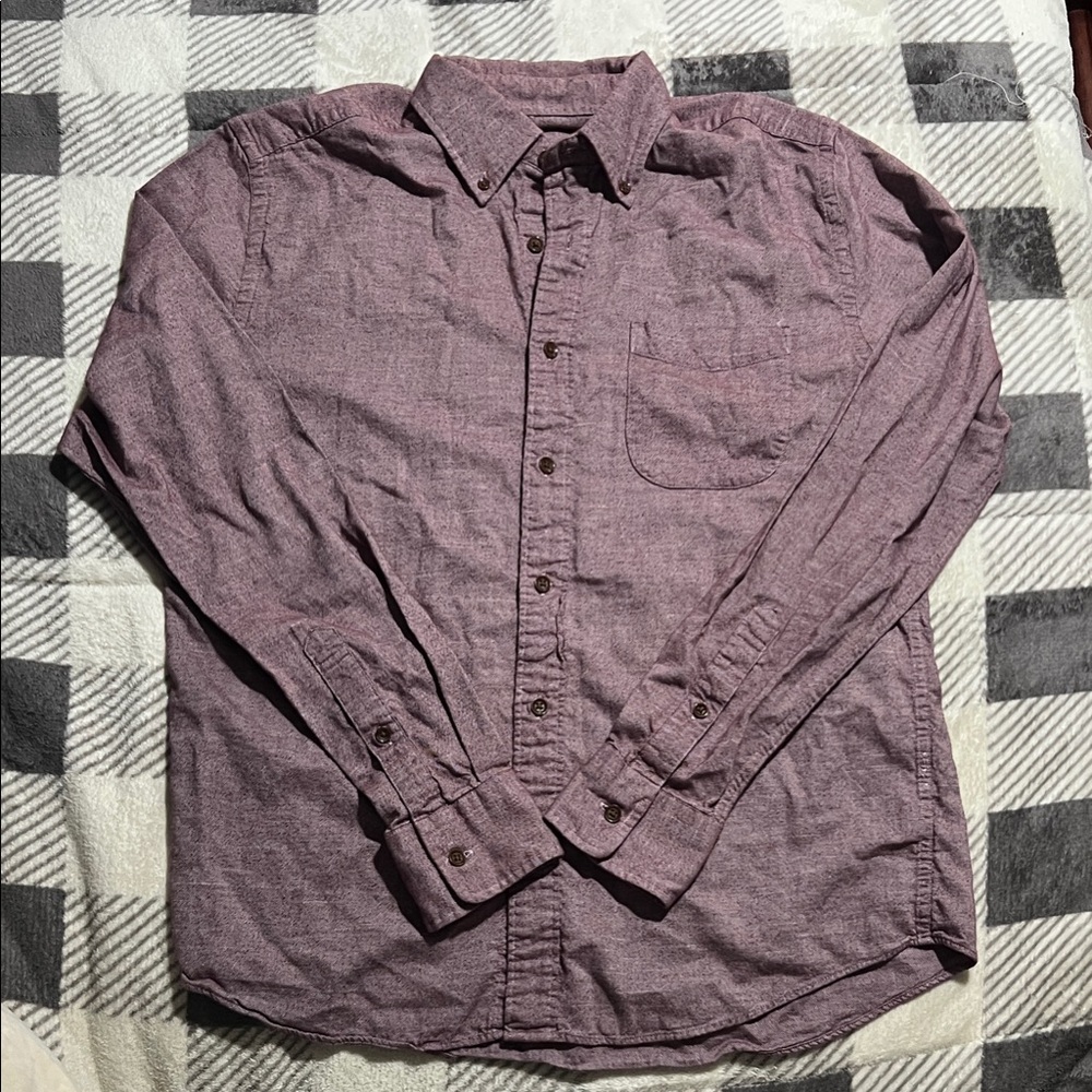 Faherty Casual Button Up Shirt Purple Men’s Small